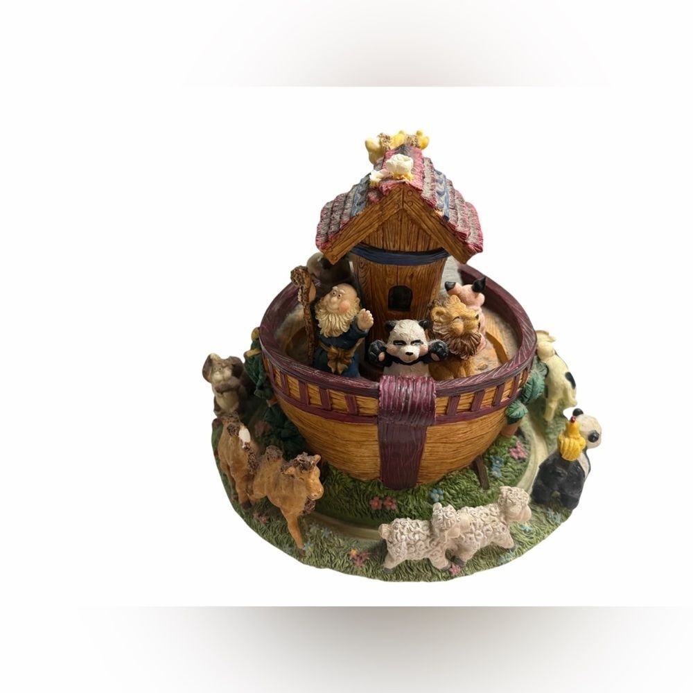 Noah's Ark collectible figurine, possibly a musical box